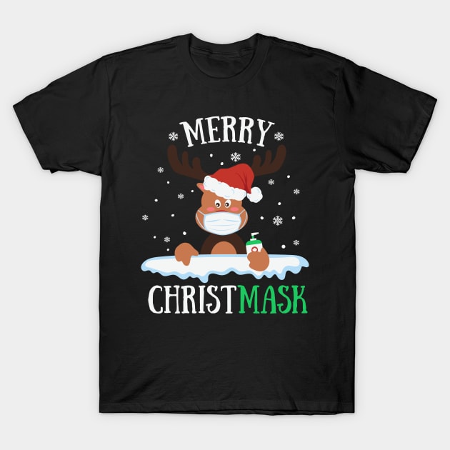 Merry Christmask Reindeer Hand Sanitizer Christmas Gift T-Shirt by BadDesignCo